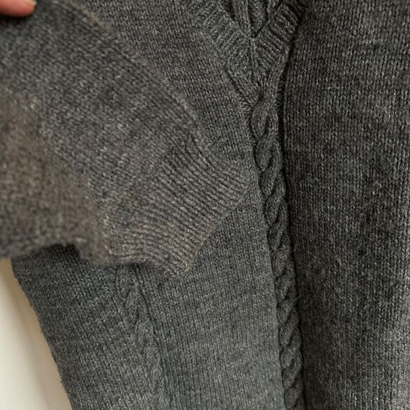 Vintage hand knit wool V-neck cable sweater - L - Picture 4 of 4